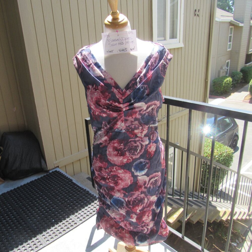 #198  NEW WOMEN'S FLORAL DRESS BY PHASE EIGHT  (SIZE 14US / 18UK)